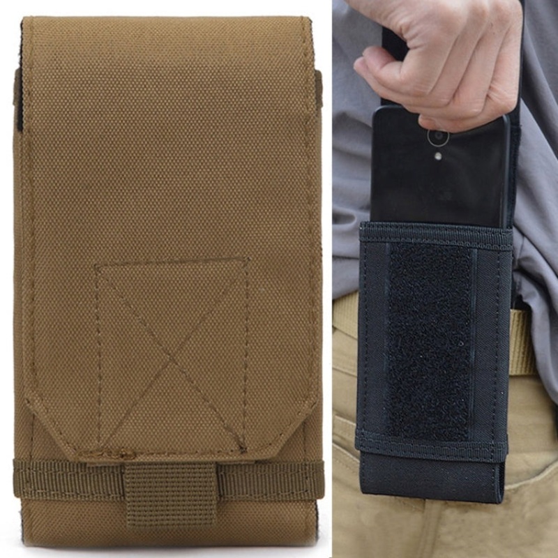 Stylish Outdoor Water Resistant Fabric Cell Phone Case (Coyote Tan) - Approx. 17cm x 8.3cm x 3.5cm