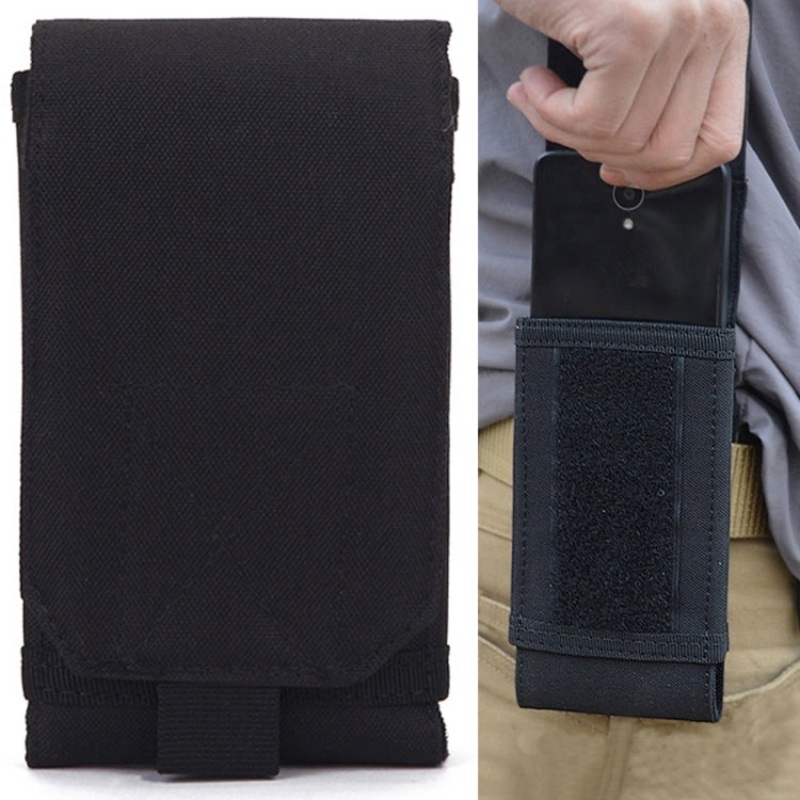 Stylish Outdoor Water Resistant Fabric Cell Phone Case for iPhone (Black, 17cm x 8.3cm x 3.5cm)