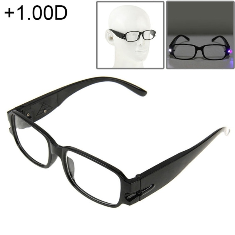 UV Protection White Resin Lens Reading Glasses with Currency Detecting Function, +1.00D