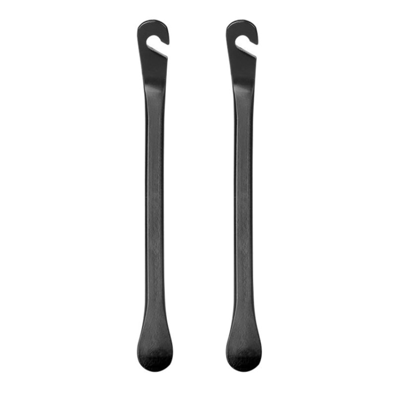 2pcs Metal Bicycle Tire Pry Bars Levers Mountain Bike Tire Removal Tools(Black)