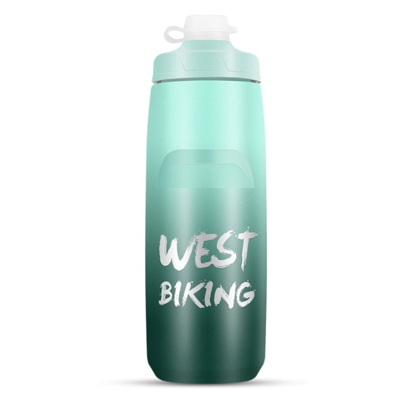 Bicycle Water Bottle Portable Outdoor Cycling Water Cup Dark Green Gradient (750ML)