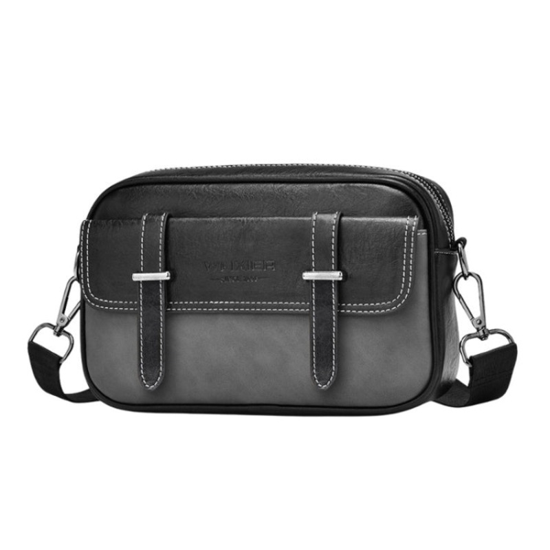 Large Capacity Waterproof Wear-resistant Shoulder Crossbody Bag Casual Men Small Bag (Gray)