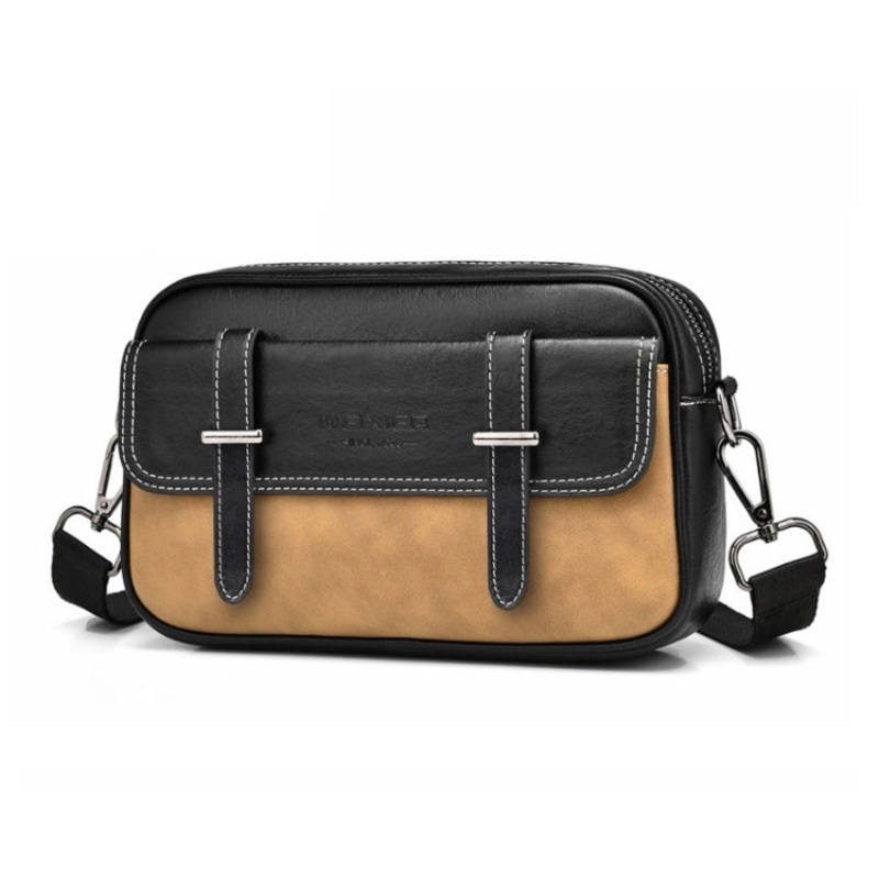 Large Capacity Waterproof Wear-resistant Shoulder Crossbody Bag Casual Men Small Bag (Khaki)