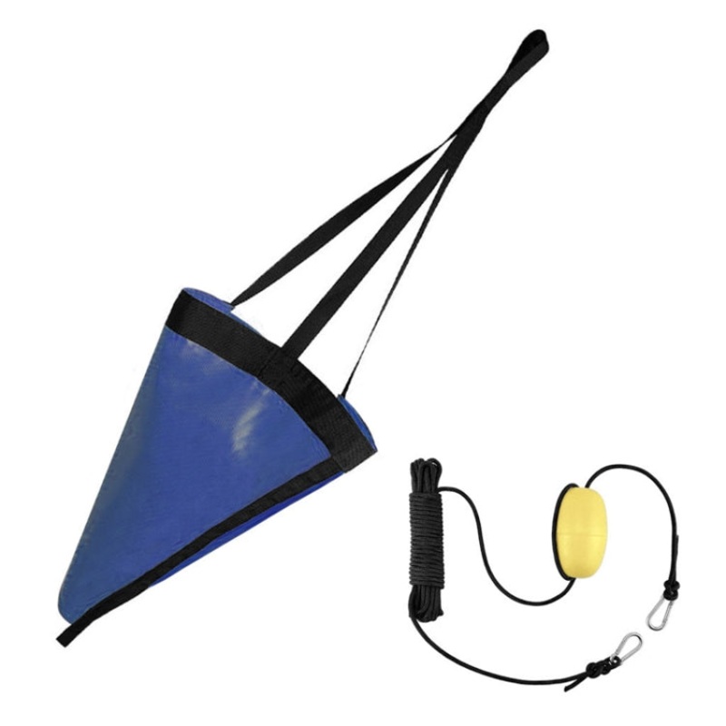 PVC Traction Drift Brake Fishing Sea Anchor, Size: 24 inch Blue With Black Rope+Float