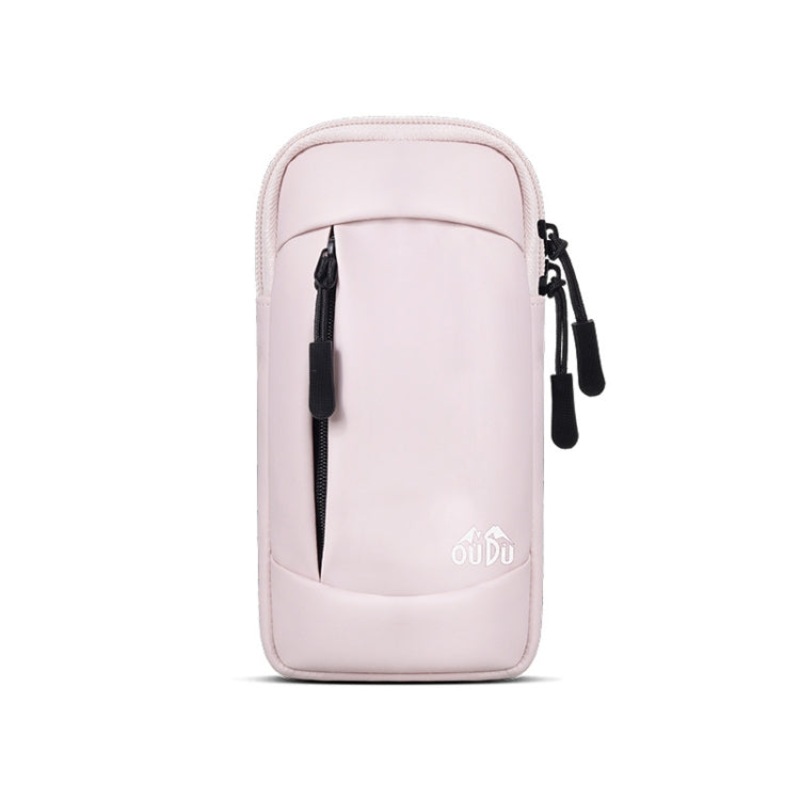 Unisex Outdoor Running Sports Mobile Phone Arm Bag Portable Pouch (Light Pink)