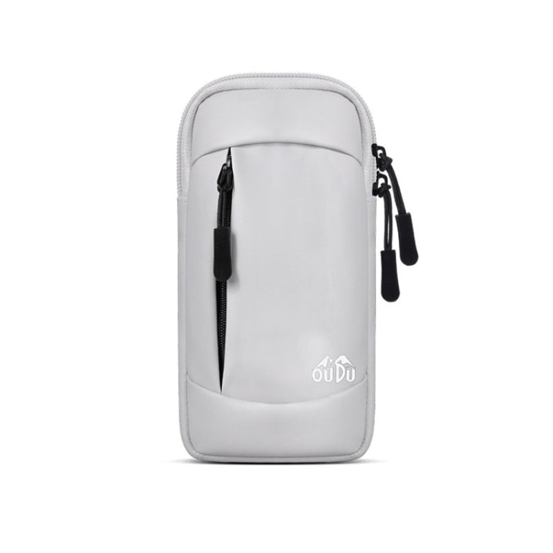 Unisex Sports Portable Cell Phone Arm Bag Running Pouch (Light Gray)