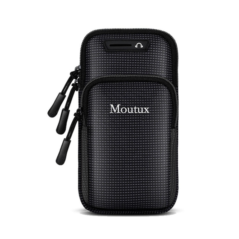 Waterproof Outdoor Running Cell Phone Arm Bag Unisex Sport Armband (Black)
