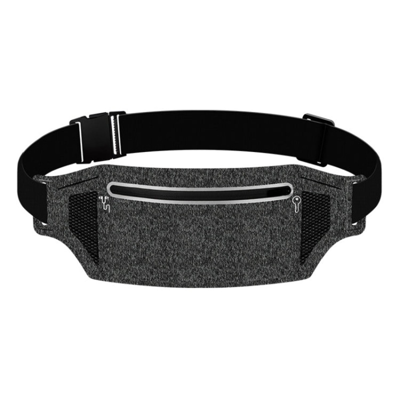Waterproof Outdoor Running Cell Phone Waist Pack Single Zipper Hemp Black (Men Women Sports Gear)