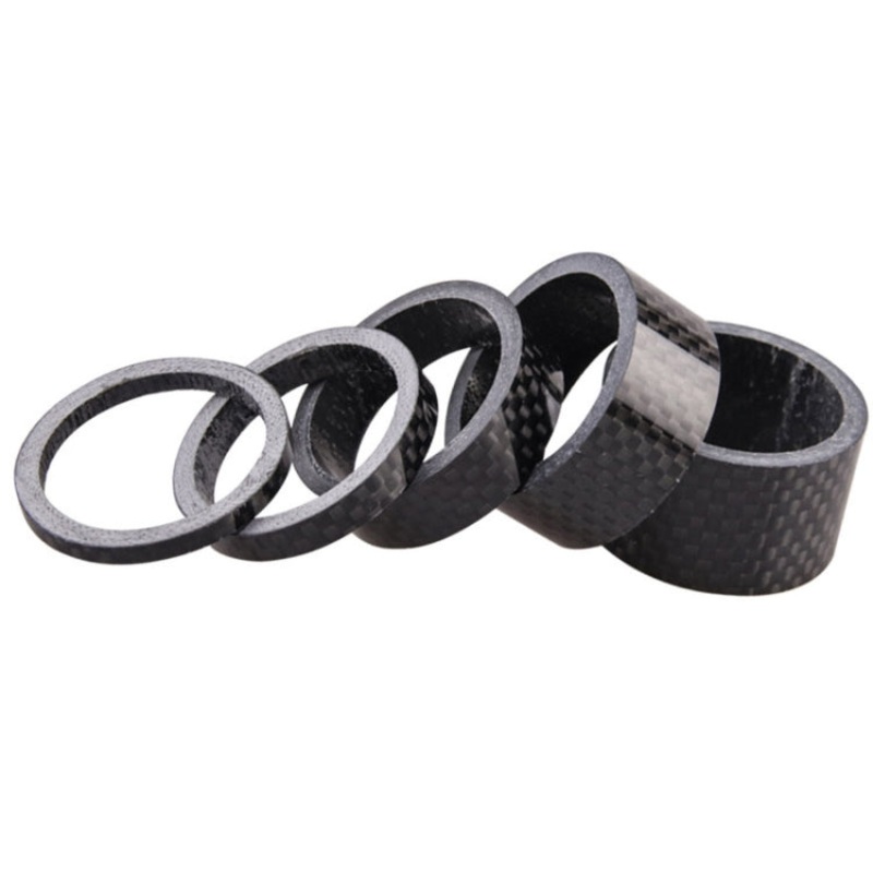 5pcs /Set Bicycle Carbon Fiber Gasket Fork Bowl Set Handlebar Pad 3/5/10/15/20mm