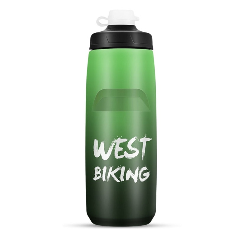 Bicycle Water Bottle Portable Outdoor Cycling Water Cup (Black Green Gradient)