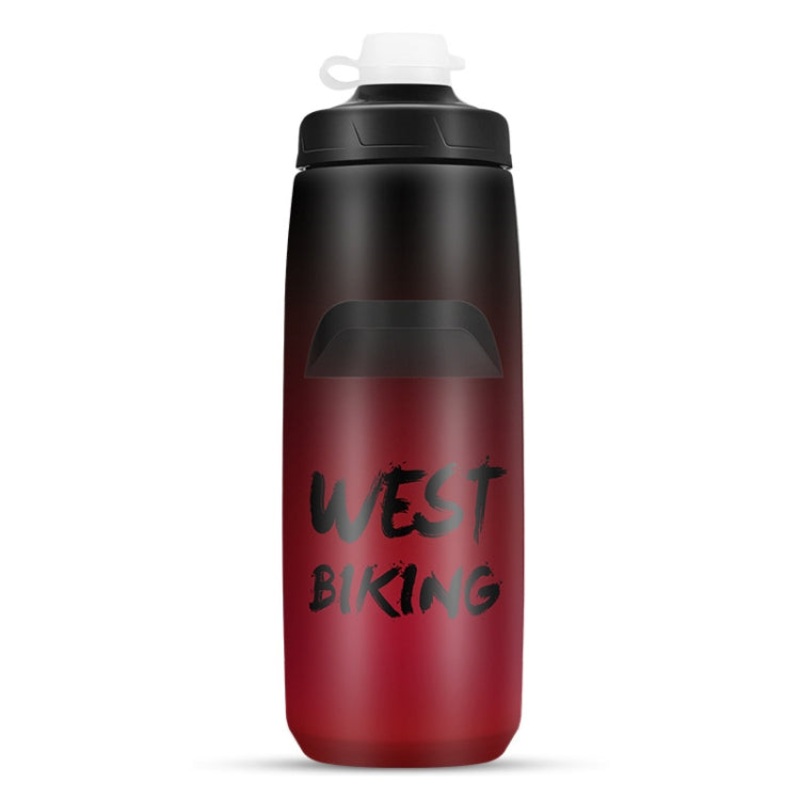 Bicycle Water Bottle Portable Outdoor Cycling Water Cup (Black Red Gradient)