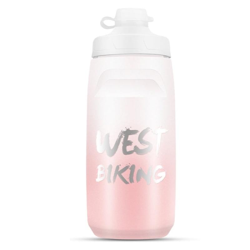 Cycling Water Bottle Outdoor Portable Cup (White Pink Gradient, 620ml)