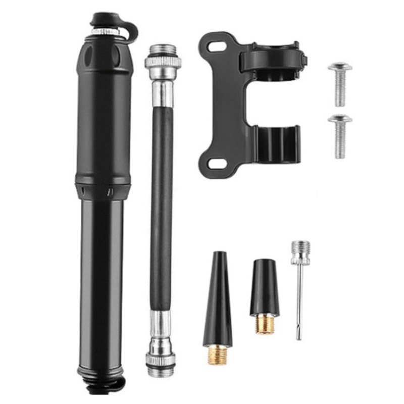 Portable High Pressure Bicycle Pump Mini Basketball Inflator (Black)