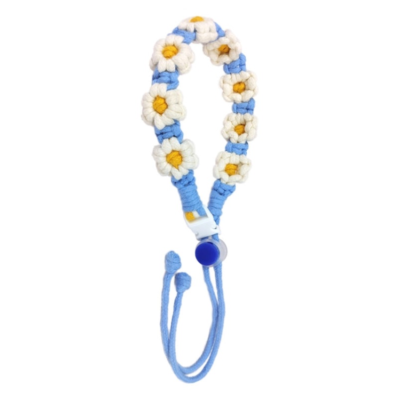 8-40oz Portable Sports Water Mug Lanyard Cup Cover Hand-Woven Cute Daisy Mug Strap Blue (blue)
