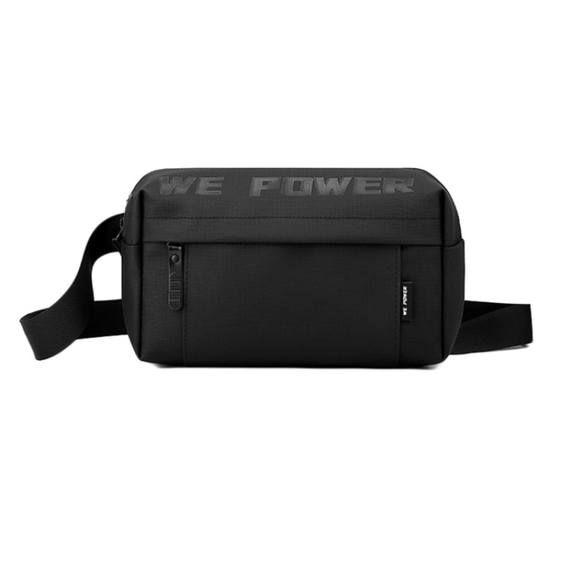 Men Casual Single Shoulder Crossbody Bag Functional Style Chest Bag Black (One Size)
