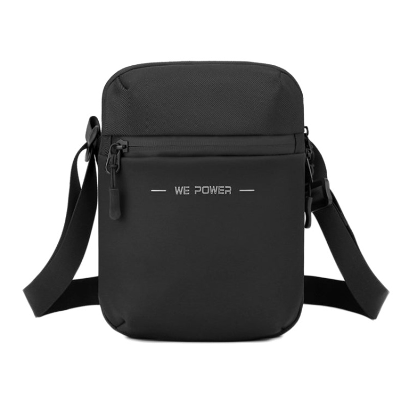 Men Single Shoulder Bag Simple Business Casual Crossbody Bag Black (One Size)