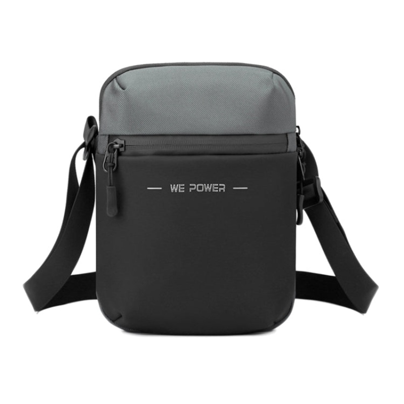 Men Single Shoulder Bag Simple Business Casual Crossbody Bag Grey (One Size)