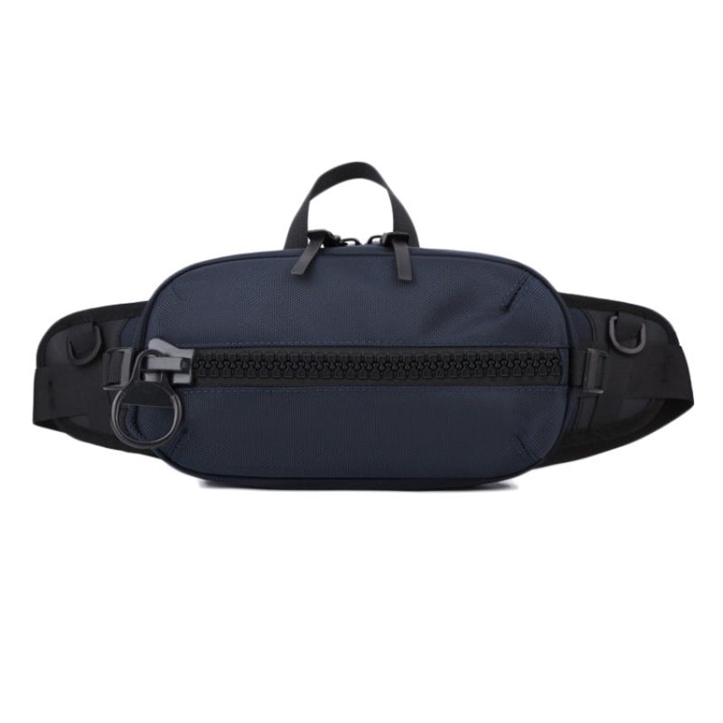 Men Sports Waist Bag Single Shoulder Satchel (Dark Blue)