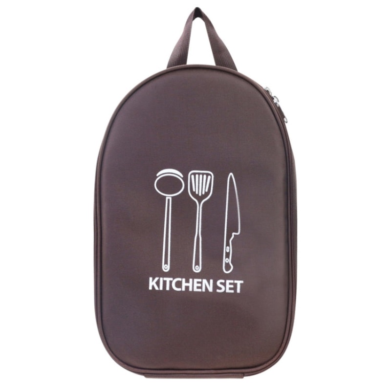 Outdoor Camping Kitchen Utensils Portable Storage Bag Picnic Flatware Supplies (Coffee)