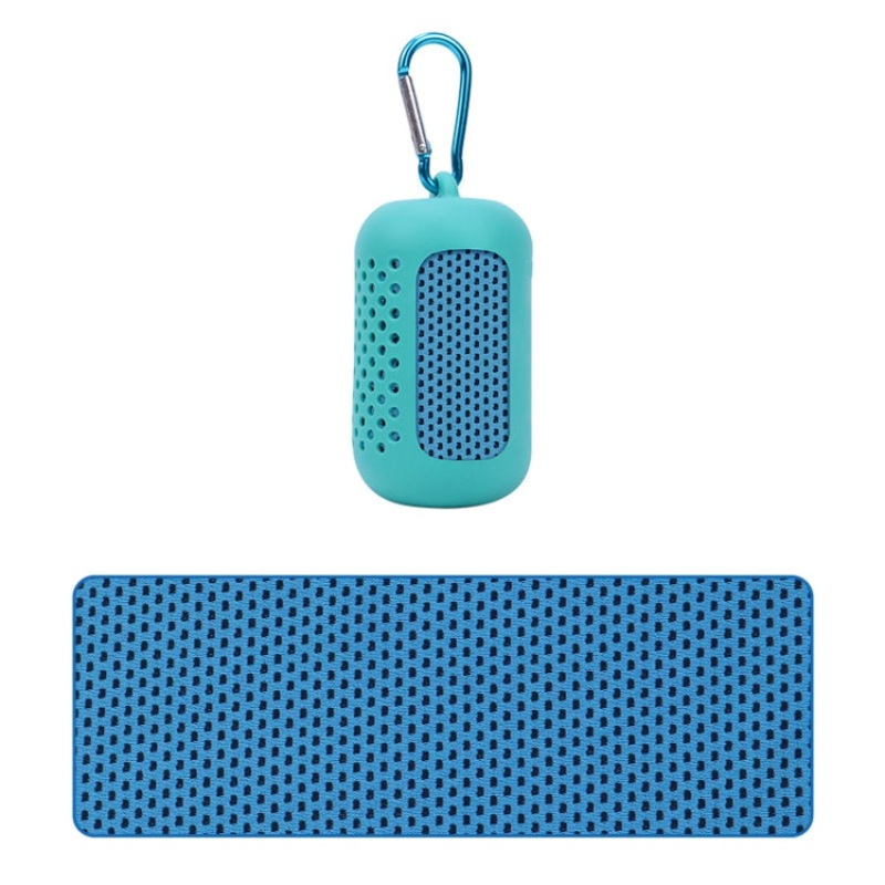 Sports Towel Set Travel Portable Quick Dry Cold Feeling Towel With Silicone Sleeve Storage Bag, Size: 30x80cm(Green)