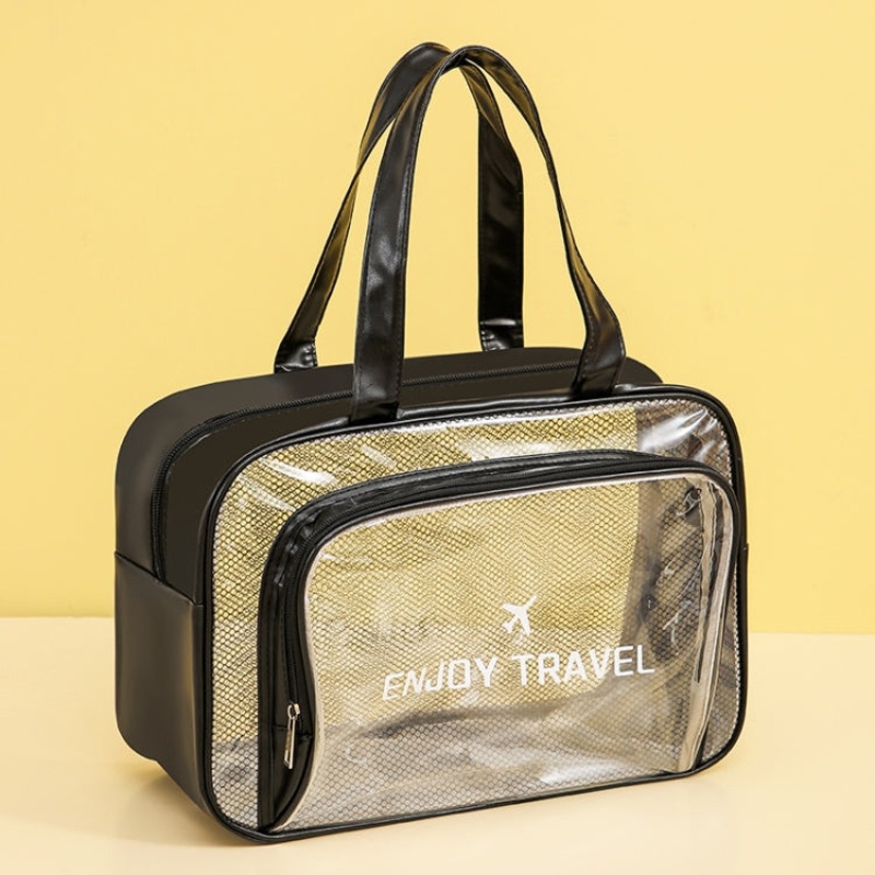 Waterproof Swimming Beach Bag Toiletries Cosmetics Black (Black)