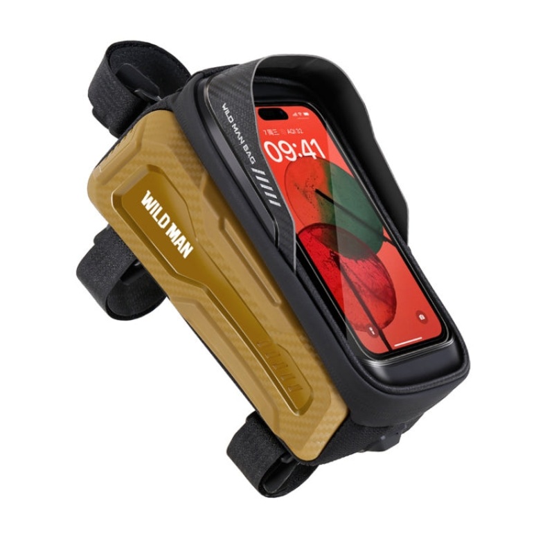 Wild Man Outdoor Cycling Bicycle Phone Touch Screen Waterproof Front Beam Bag Yellow (Medium)
