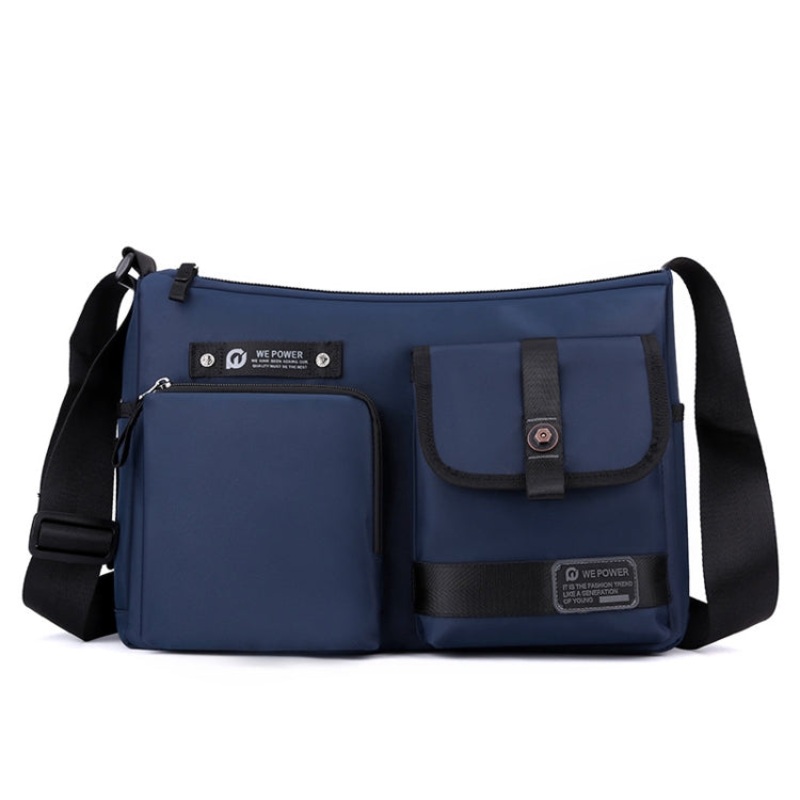 Casual Men Crossbody Bag Large Capacity Shoulder Bag (Dark Blue)