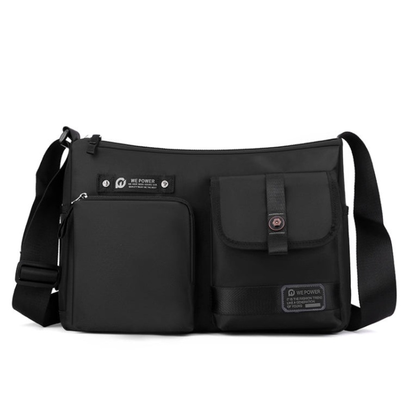 Casual Men Large Capacity Crossbody Shoulder Bag Black (Outdoor)