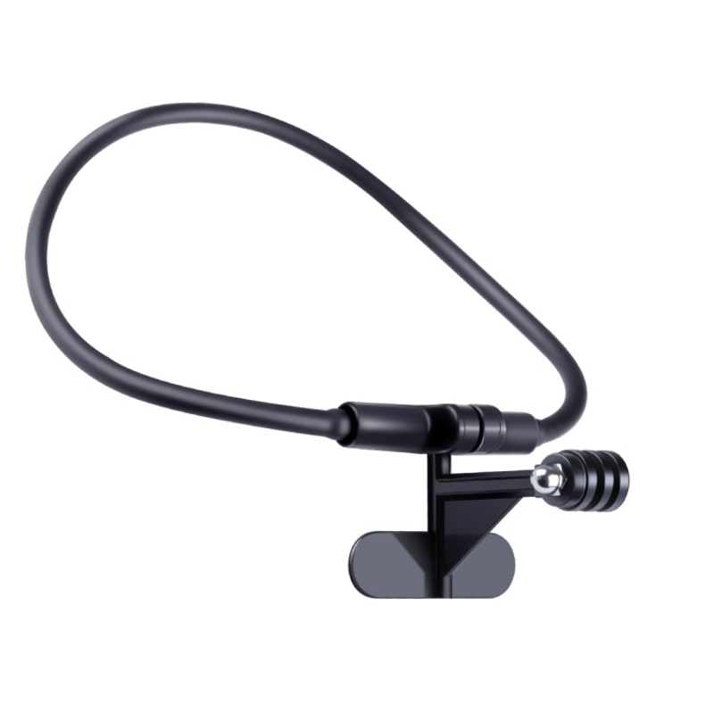 Hands Free Lazy Wearable Neck Phone Camera Holder, Extended Version (Black)
