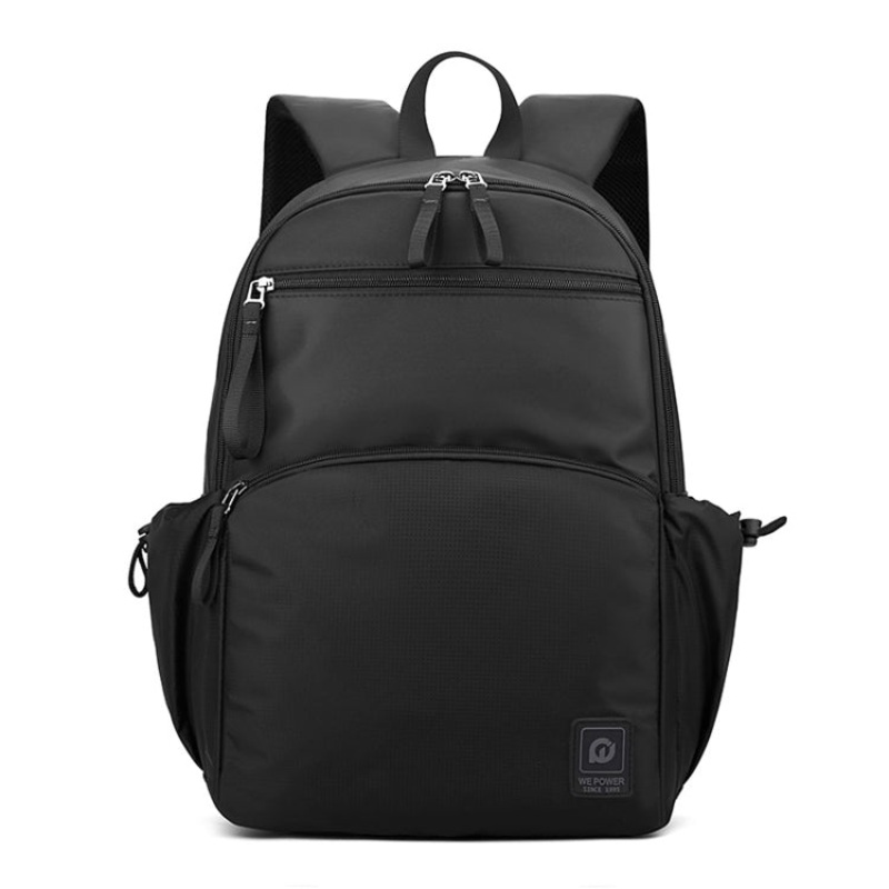 Large Capacity Double Shoulder Computer Bag Student Schoolbag Travel Backpack (Black) for Men