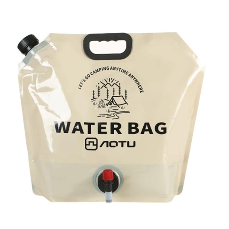 Large Capacity Water Bottle Portable Folding Water Bottle Camping Car Drink Barrel (Khaki)