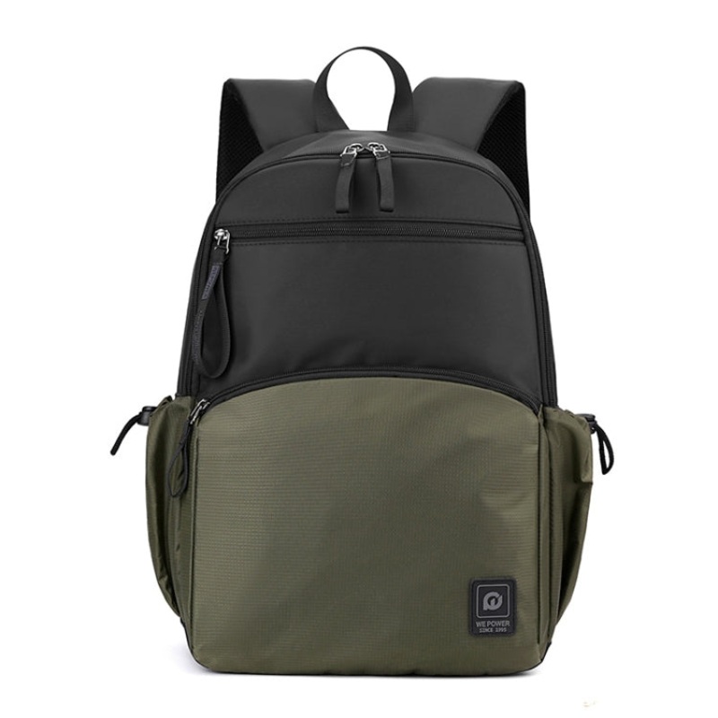 Men Large Capacity Double Shoulder Computer Bag Student Schoolbag Travel Backpack (Green)