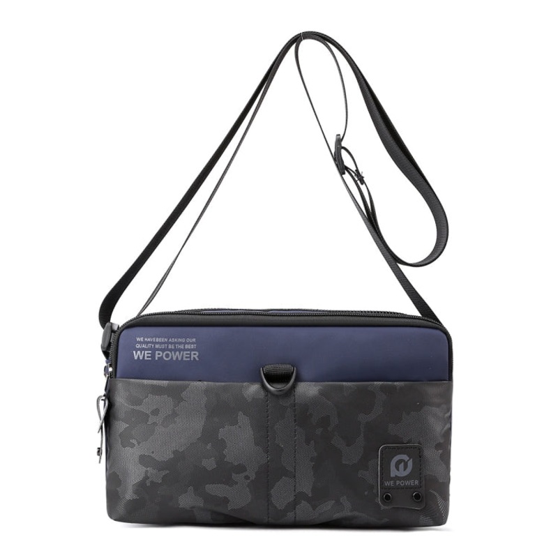 Men Oxford Cloth Casual Crossbody Bag Outdoor Sports Shoulder Bag (Dark Blue)