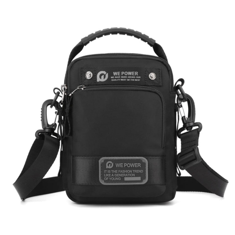 Men Waterproof Outdoor Multi-Functional Shoulder Bag Casual Crossbody Bag (Black)
