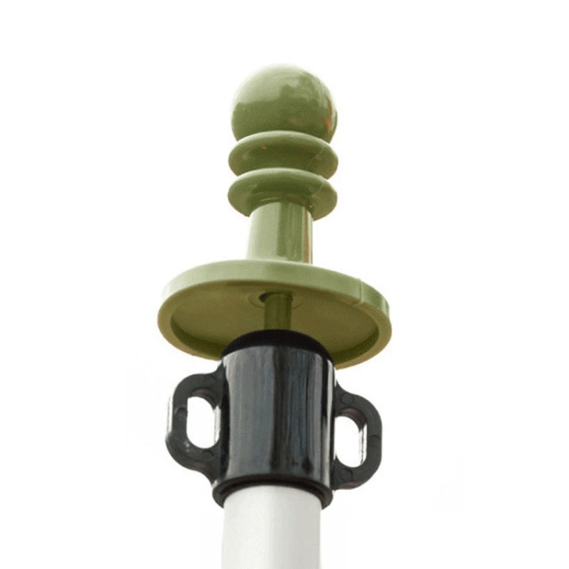Outdoor Camping Canopy Pole Thunder Cap Tent Support Pole Insulated Plastic Protective Hat (Army Green)