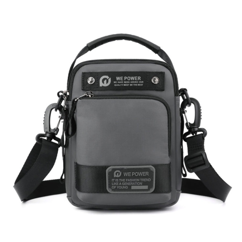 Waterproof Men Shoulder Bag Outdoor Multi-functional Crossbody Bag (Grey)
