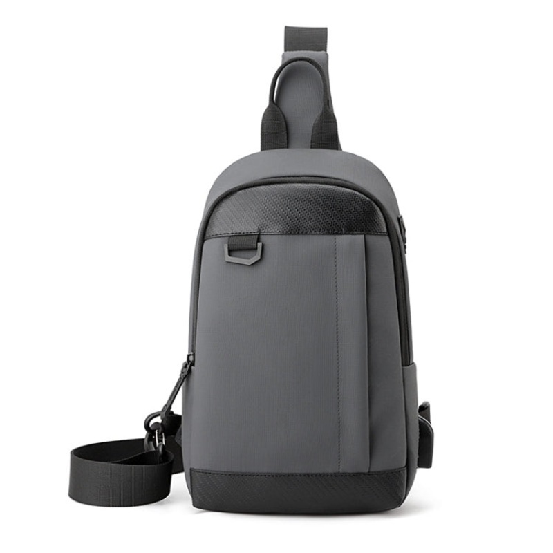 Waterproof Multifunctional Men's Chest Bag Riding Crossbody Bag Grey (One Size)