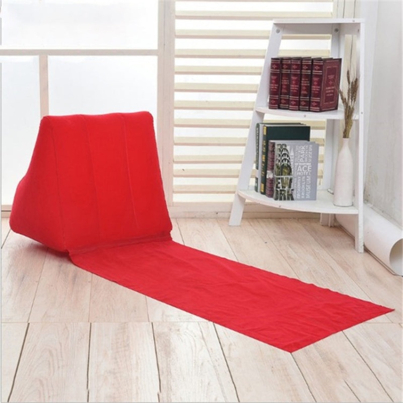 Outdoor Beach PVC Thick Flocked Inflatable Triangle Pad 150x38x46cm (Red)