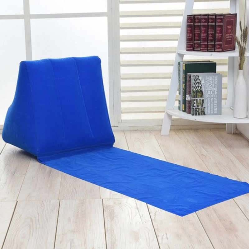 Outdoor Beach PVC Thick Flocked Inflatable Triangle Pad, Size: 150x38x46cm (Blue)