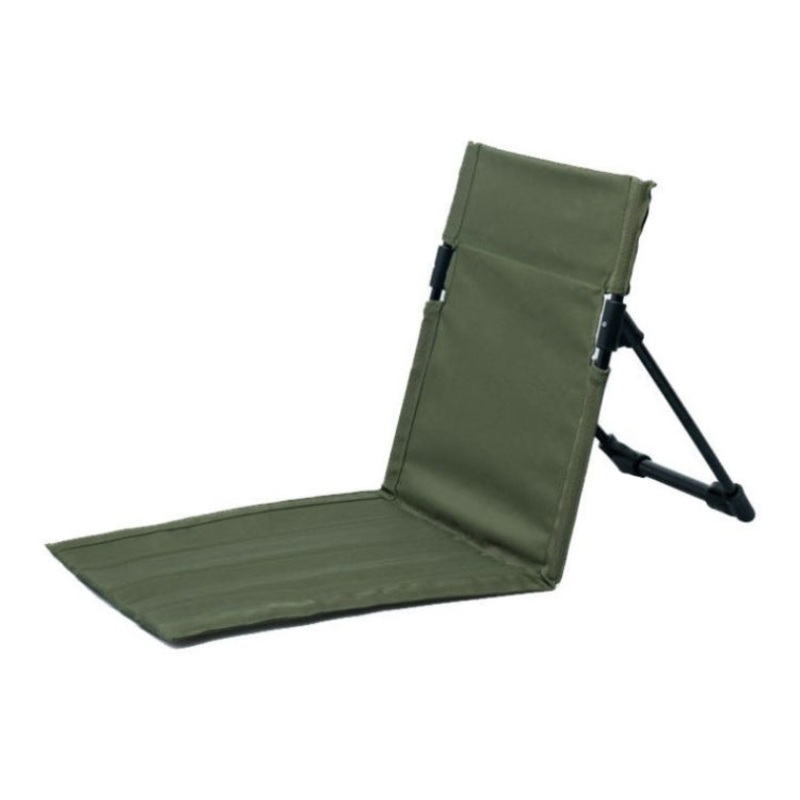 Outdoor Camping Lightweight Comfortable Folding Chair (Army Green) for Park, Leisure, Beach - Portable Single Cushion