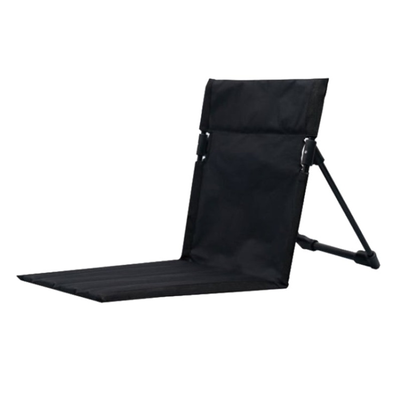 Outdoor Camping Lightweight Comfortable Folding Chair Portable Single Cushion Chair (Black)