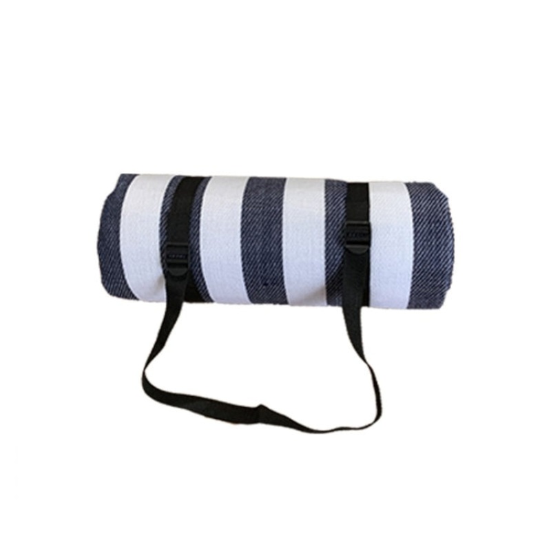 Thickened Moisture-Proof Beach Mat Outdoor Camping Tent Mat (Blue Strips, 150x200cm)