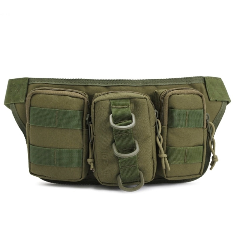 Utility Triple Pouch Waist Pack Bag Outdoor Sports Camping Cycling Waist Bag (Black)
