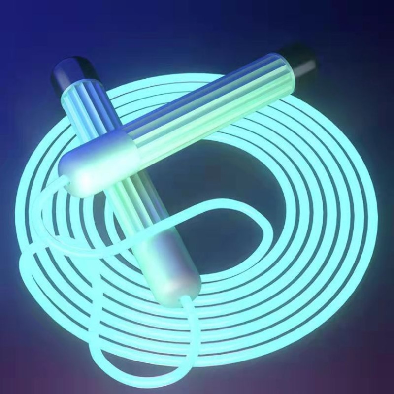 Sports Fitness LED Light Adjustable Skipping Rope(Green)
